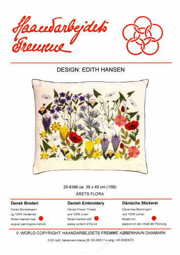 Haandarbejdets Fremme Kissen  Arets flora , Design E.Hansen