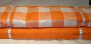 Italienisches Leinen orange oder orange/weiss kariert