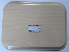 marimekko Tablett, plywood, Mini Unikko schwarz-weiß, 27 x 20cm