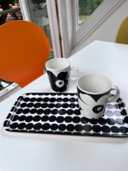 marimekko Becher 2-er Set  Unikko, schwarz-weiß